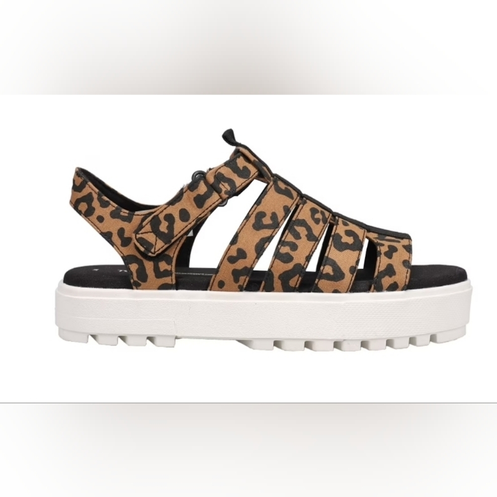 TOMS Leopard Print Fisherman Lug Sandals, Women's Size 7.5